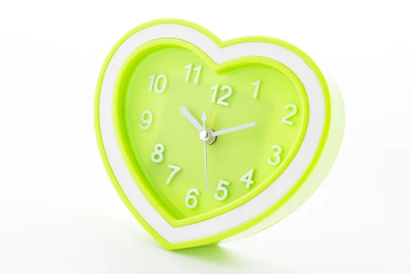 Heart green clock — Stock Photo, Image