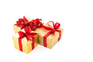 Noel altın hediye kutusu