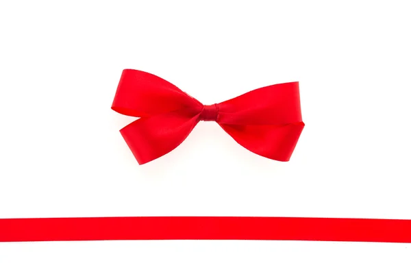 Red ribbon on white background — Stock Photo, Image