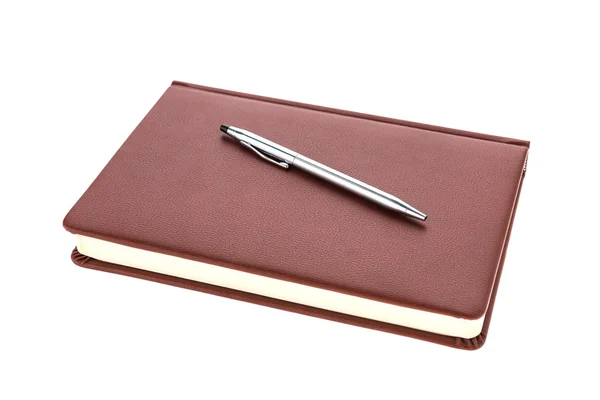 Jegyzetfüzet és toll — Stock Fotó