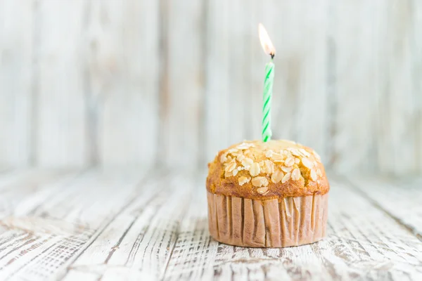 Geburtstag Bananen-Muffin — Stockfoto