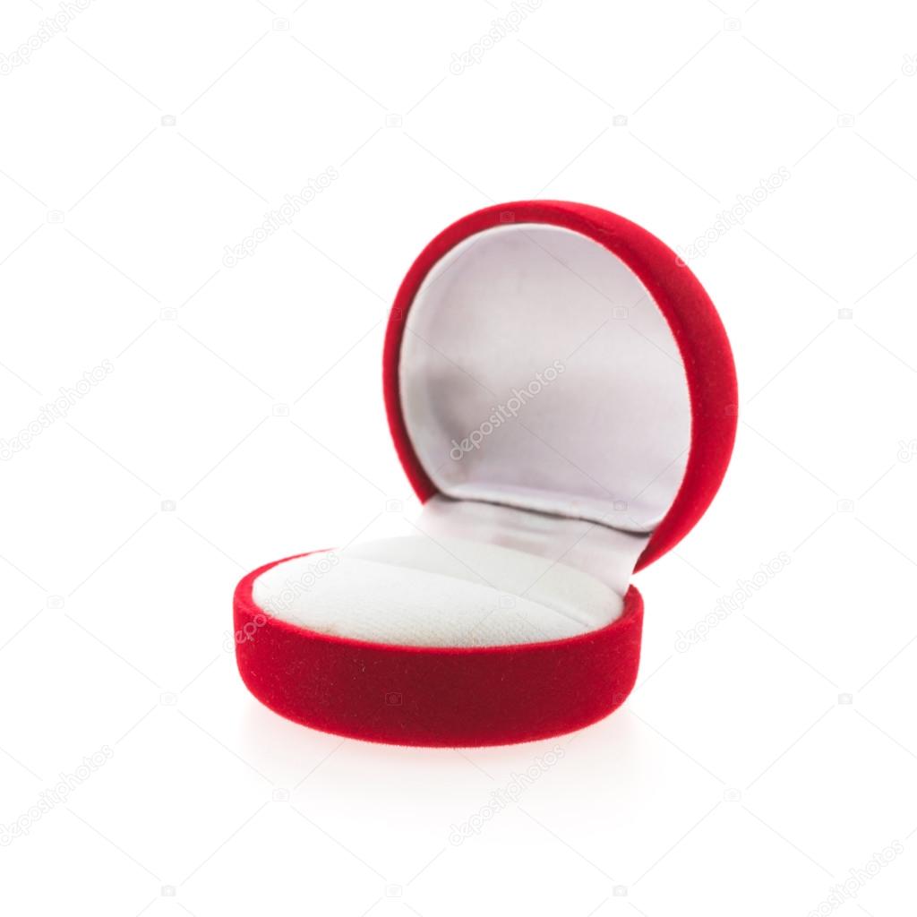 Empty Red Box Ring Empty Red Box Ring On White Stock Photo