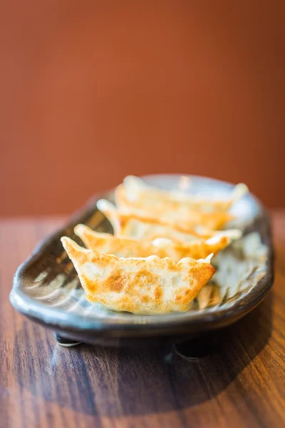 Asian appetizer menu fried dumplings — Stock Photo, Image