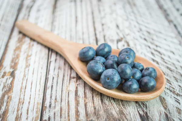 Blueberry on spoon — Stock Photo, Image
