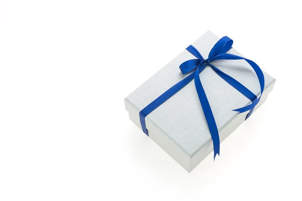 Silver gift box — Stock Photo, Image