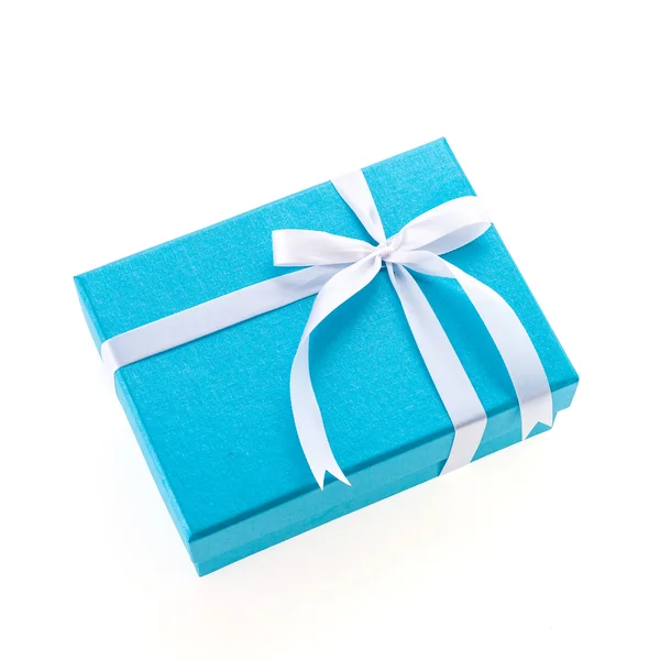 Blue gift box — Stock Photo, Image