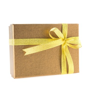 Noel altın hediye kutusu