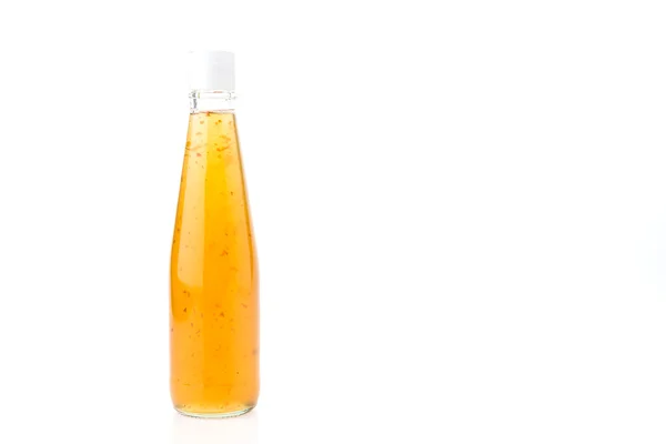Пляшка солодкого сливового соусу — стокове фото