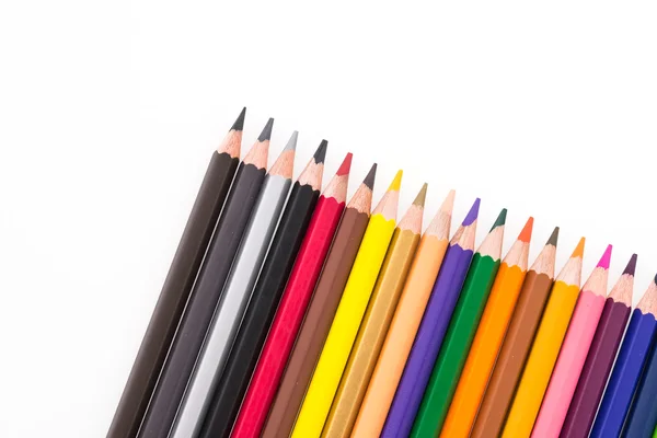 Kleurrijke potloden rij — Stockfoto