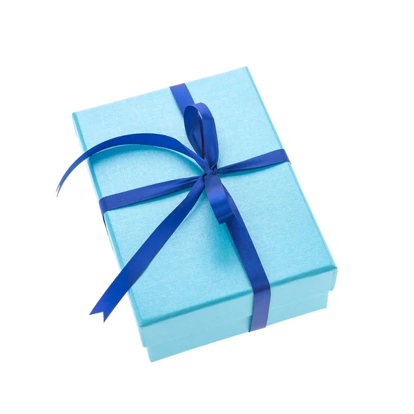 Blue gift box — Stock Photo, Image