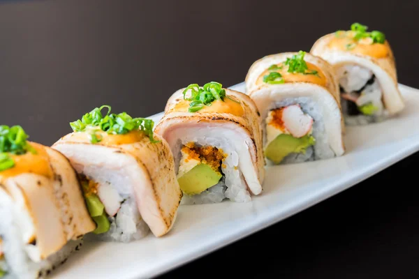 Sushi rolki zdrowej żywności — Zdjęcie stockowe