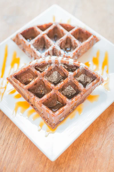 Waffle de chocolate doce — Fotografia de Stock