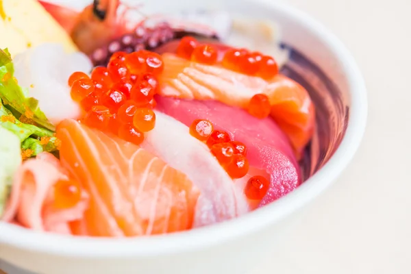 Sashimi raw fish rice bowl — Stock Photo, Image