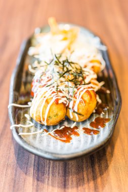 Fried Takoyaki topları hamur tatlısı