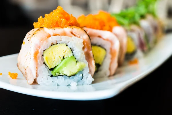 Delicious japanese sushi rolls — Stock Photo, Image