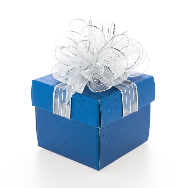 Caixa de presente azul — Fotografia de Stock