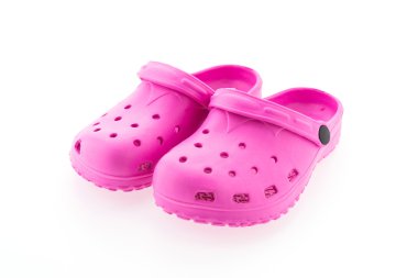 pembe sandalet üzerine beyaz izole