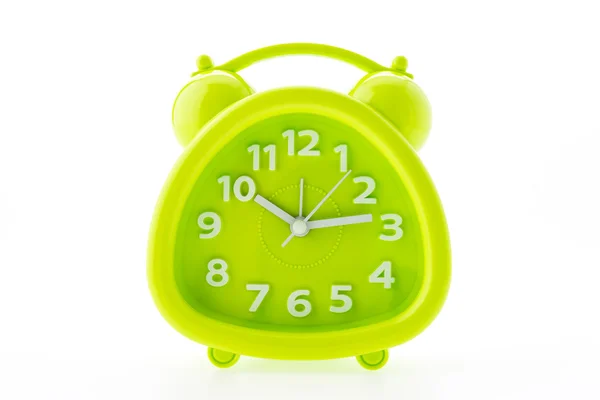 Green alarm clock — Zdjęcie stockowe