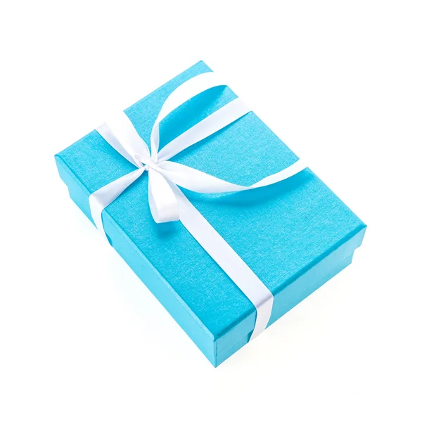 Blue gift box — Stock Photo, Image