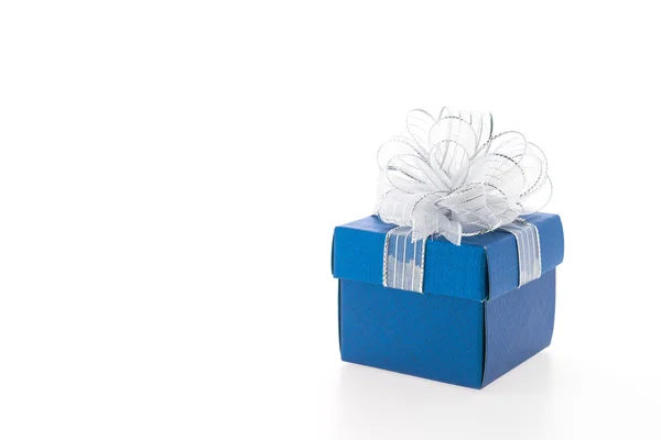 Caja de regalo azul de Navidad — Foto de Stock