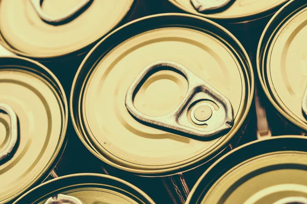 Top of view aluminum cans — Stock Photo, Image