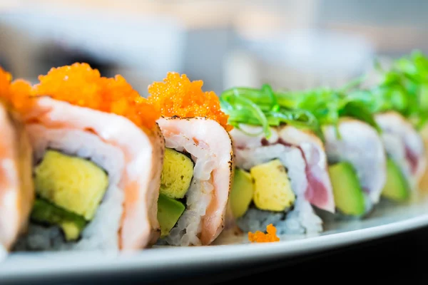 Delicious japanese sushi rolls — Stock Photo, Image