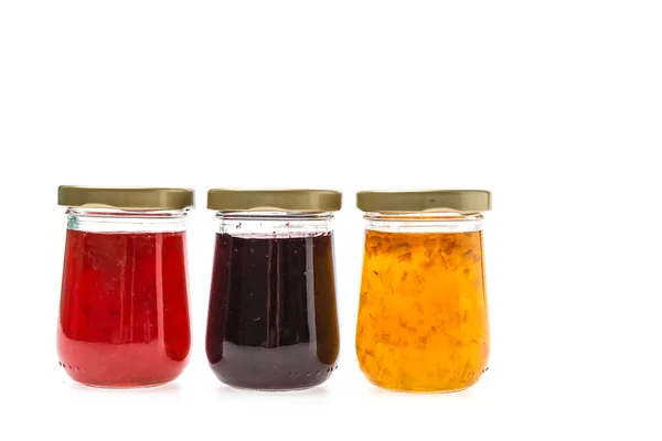 Fruit Jam jars — Stock Photo, Image