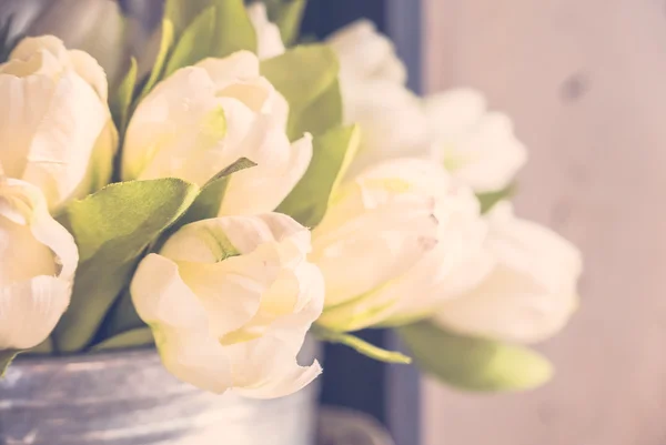 Białe kwiaty w wazon — Zdjęcie stockowe
