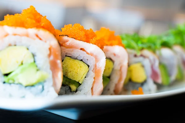 Delicious japanese sushi rolls — Stock Photo, Image