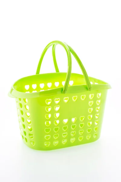 Carrello di plastica shopping — Foto Stock