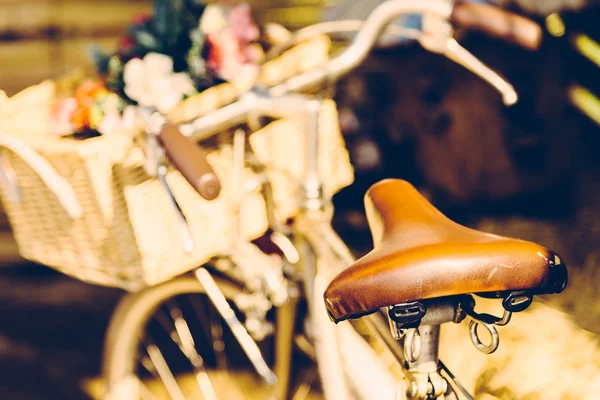 Vintage bicycle with flowers — Stock Photo, Image