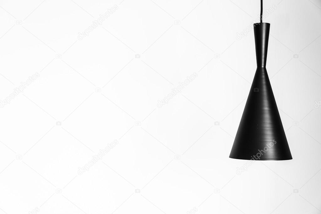 Light lamp on white wall
