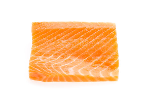 Raw salmon meat