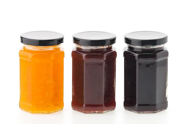 Jam jars bottles — Stock Photo, Image