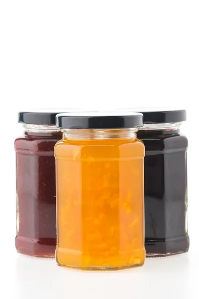 Jam jars bottles — Stock Photo, Image