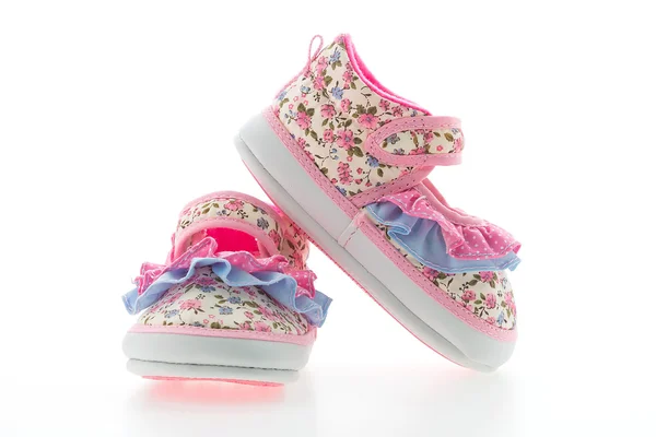 Baby girl flower shoes — Stockfoto