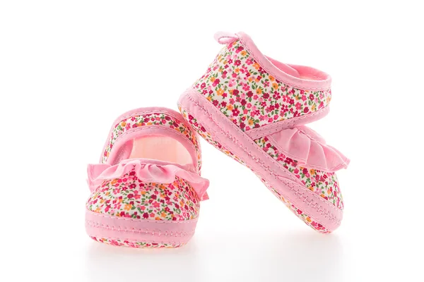 Baby girl flower shoes — Stok fotoğraf