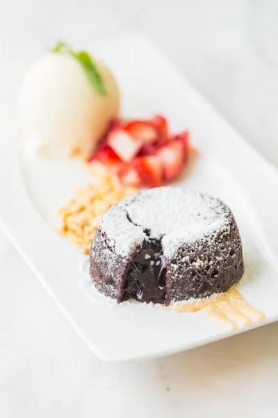 Choklad lava dessert — Stockfoto