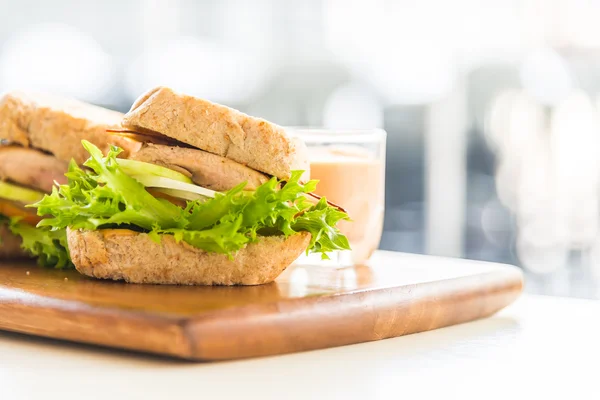 Chicken Sandwich and french fries — Stock Photo, Image