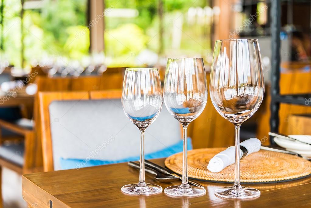 Wine Glass On Dining Table Stock Photo Mrsiraphol 76732253 Wine Glass On Dining Table Stock Photo