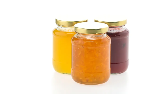 Jam jar bottles — Stock Photo, Image