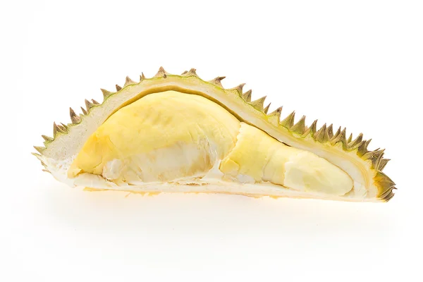 Durian Frucht auf Weiß — Stockfoto