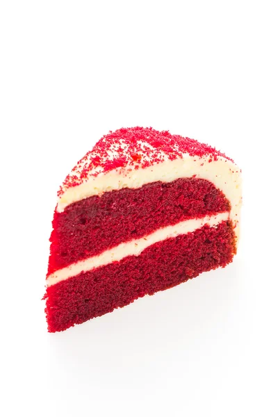 Rood fluweel gebak geïsoleerd — Stockfoto