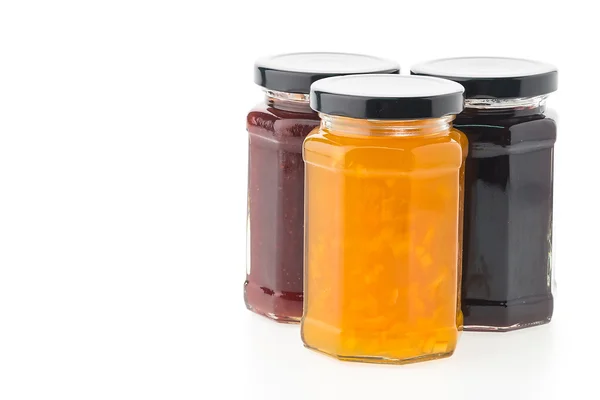 Jam jar bottles — Stock Photo, Image