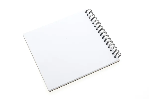 Caderno em branco sobre branco — Fotografia de Stock