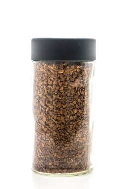 Beyaz üzerine kahve kavanoz