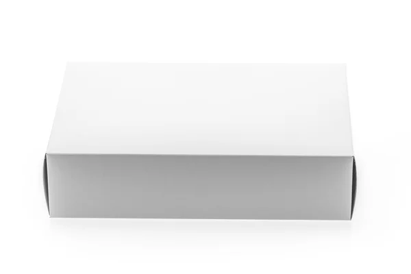 Άσπρο κουτί που απομονώνονται σε λευκό — Φωτογραφία Αρχείου