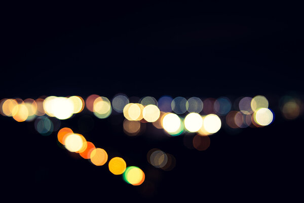 Abstract bokeh city light background - vintage filter