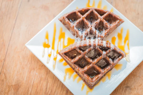 Waffles belgas de chocolate — Fotografia de Stock