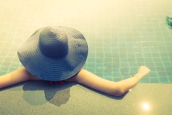 Woman in swimming pool